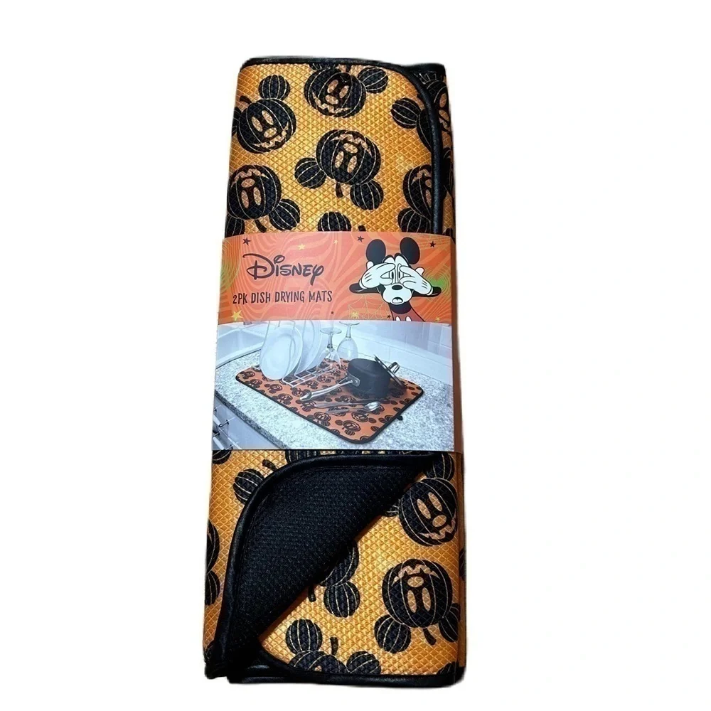 Disney 2 Pack Drying Mats Halloween NEW Pumpkin Jack o Lantern Kitchen